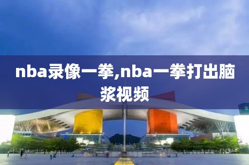 nba录像一拳,nba一拳打出脑浆视频-第1张图片-懂球帝